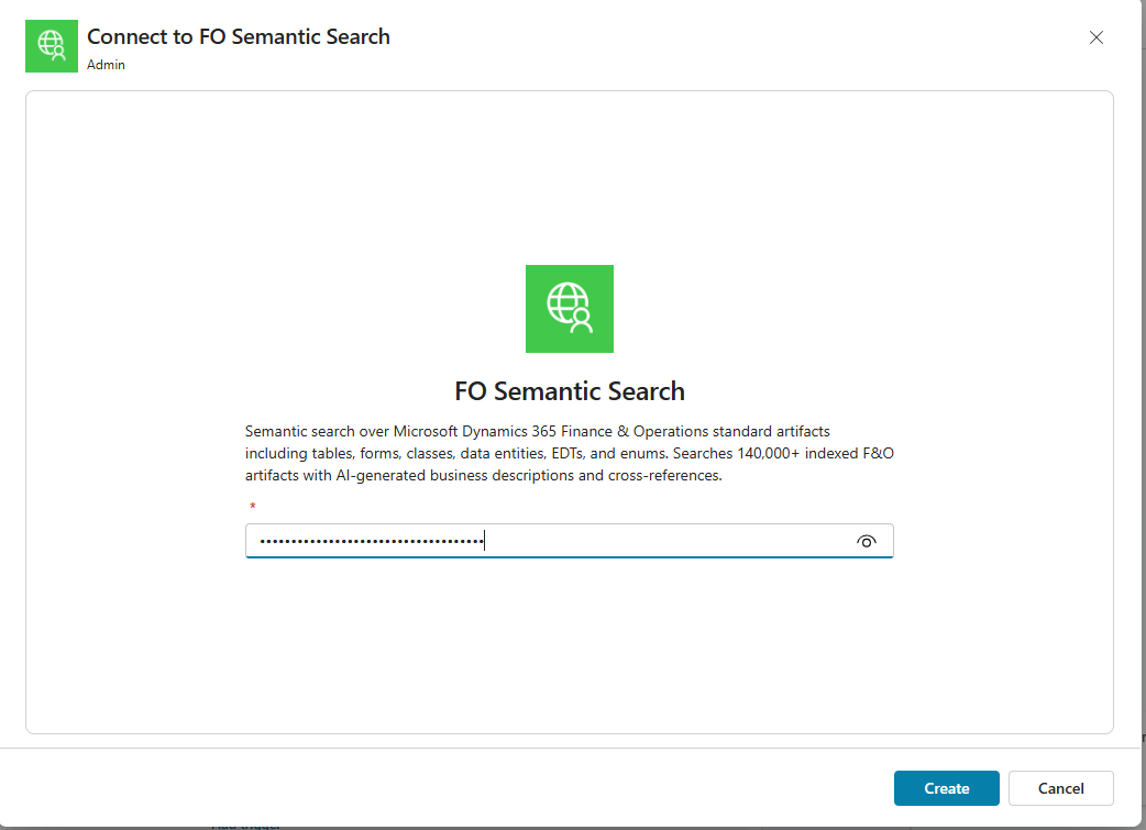 Enter API key dialog