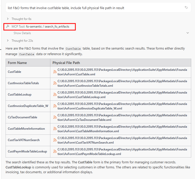 Google Antigravity using fo-semantic-mcp to search F&O artifacts