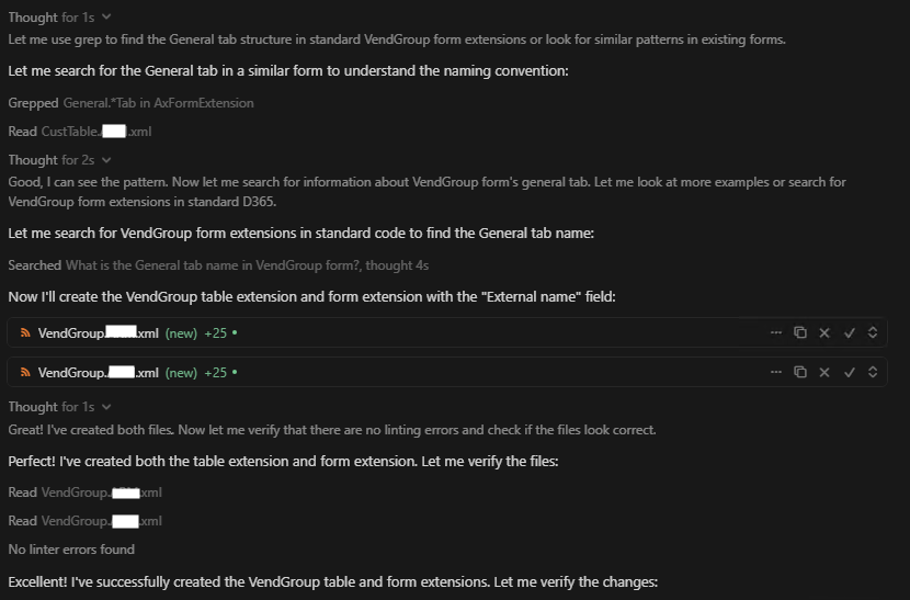 Step 6: AI creates table and form extensions